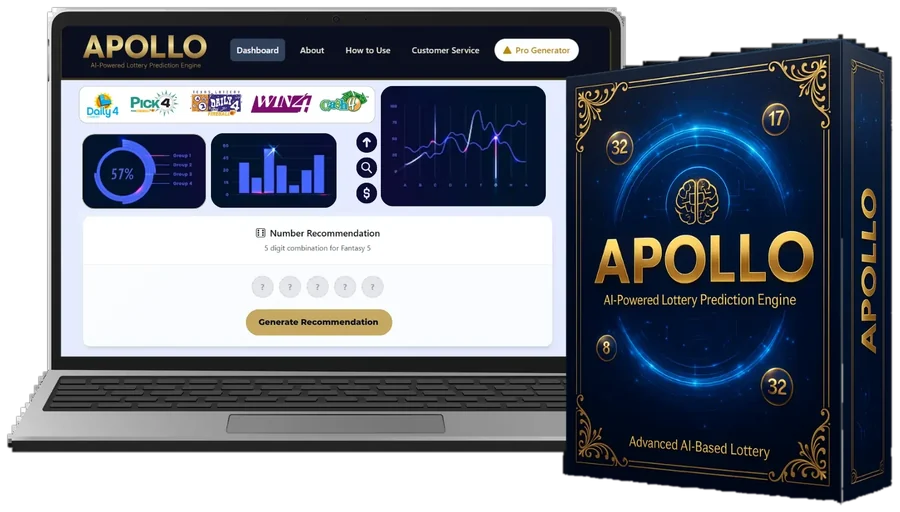 Apollo AI dashboard on a laptop next to the product box